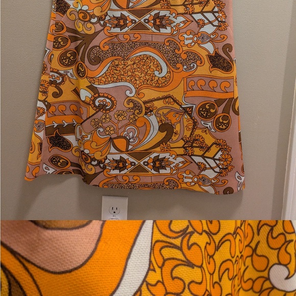 Vintage 1960s Paisley Print Dress - Picture 4 of 7